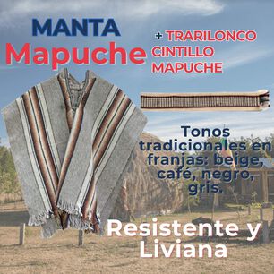 Set Poncho Mapuche +trarilonco Fiestas Patrias Manta Y Cintillo