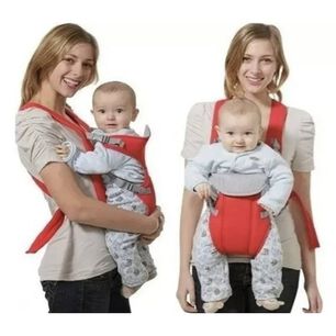 Mochila Portabeb&eacute;s Acolchado Canguro Ajustable. Rojo