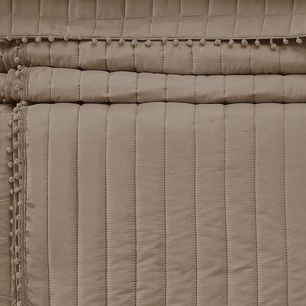 Quilt Andes Pom Pom Taupe 1.5 Plazas image number 3.0