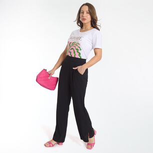 Pantal&oacute;n Full Print Pretina El&aacute;sticada Tiro Medio Palazzo Mujer Geeps