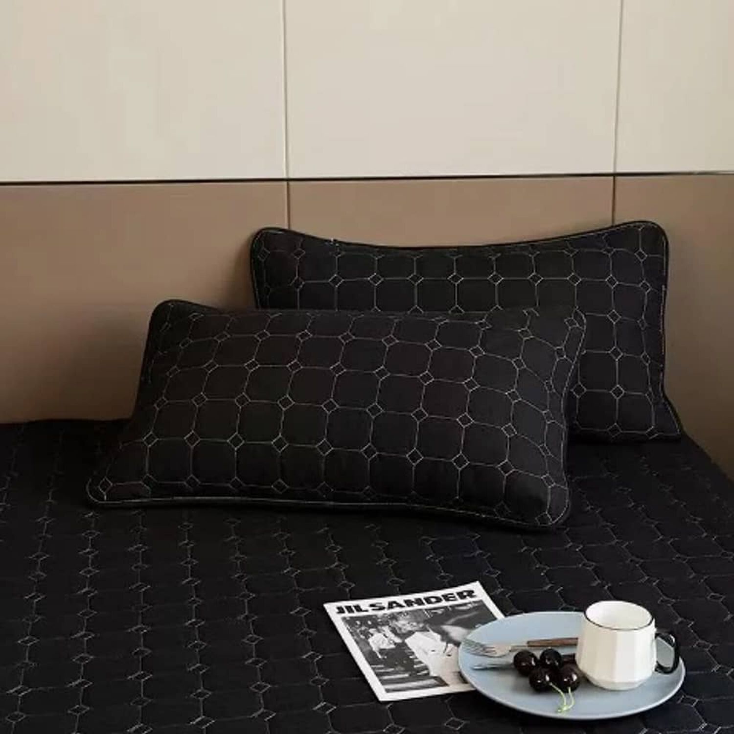 Cubrecama Quilt Cobertor King. Blanco Y Negro image number 2.0