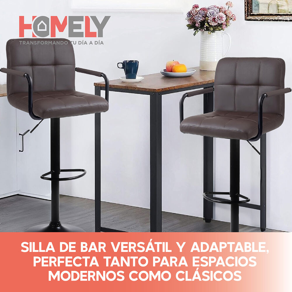 Silla De Bar Piso Taburete Homely Noir Comfort 61-81cm Blanco image number 6.0
