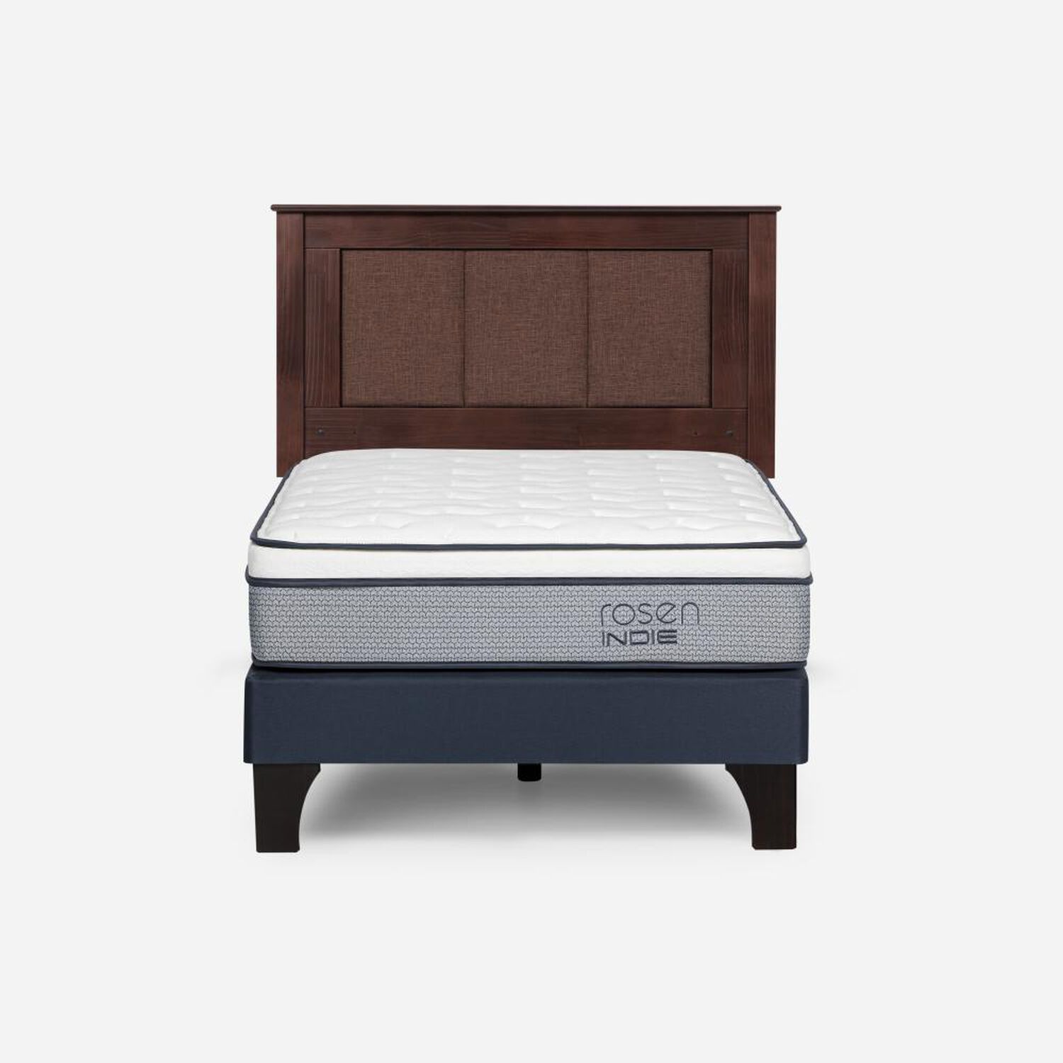 Cama Europea Rosen Indie / 1.5 Plazas / Base Normal + Respaldo Rachel image number 0.0