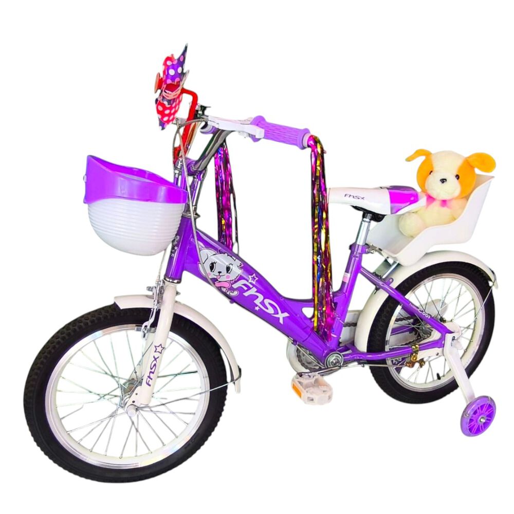 Bicicleta Aro 16 Infantil Con Peluchero Lila Fnsx image number 2.0