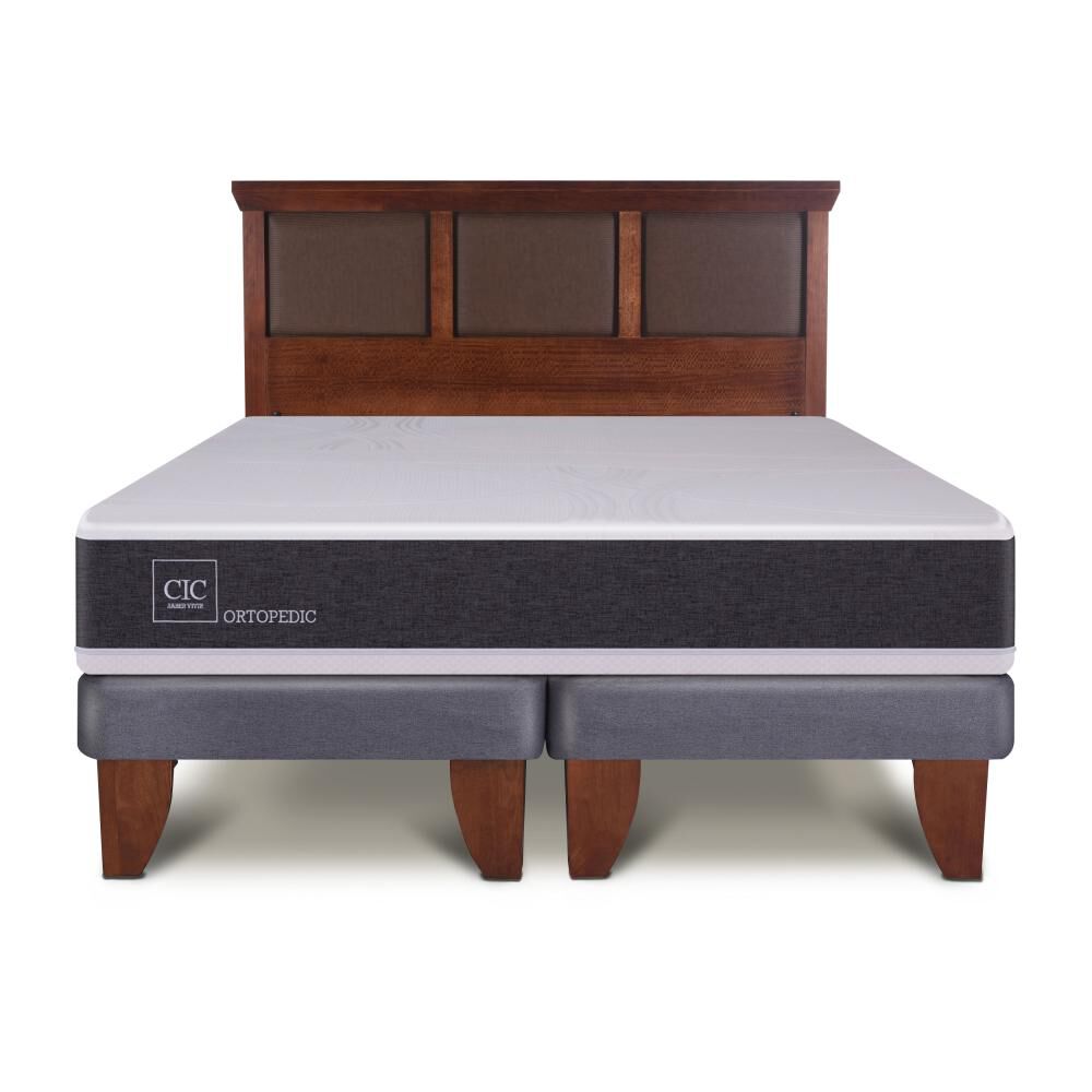 Cama Europea Cic New Ortopedic / 2 Plazas / Base Dividida + Respaldo image number 0.0