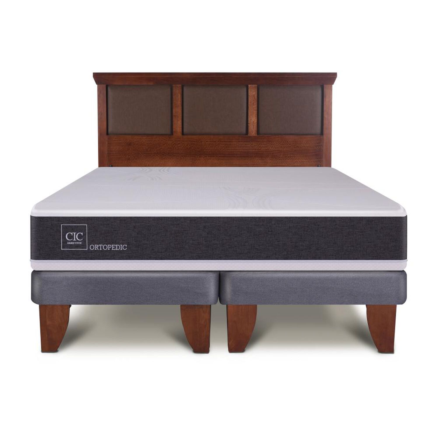 Cama Europea Cic New Ortopedic / 2 Plazas / Base Dividida + Respaldo image number 0.0