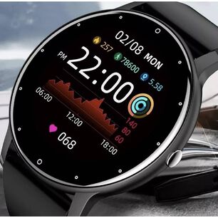 Smartwatch Gen&eacute;rica Zl02 Caja Negra, Malla Negra De Silicona