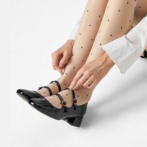 Zapatos Mary Jane Charol Negro Taco Mujer Weide Yl66