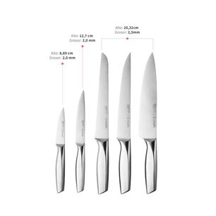 Set Cuchillos Stahl 5 Pcs Acero Inoxidable + Taco Simplit