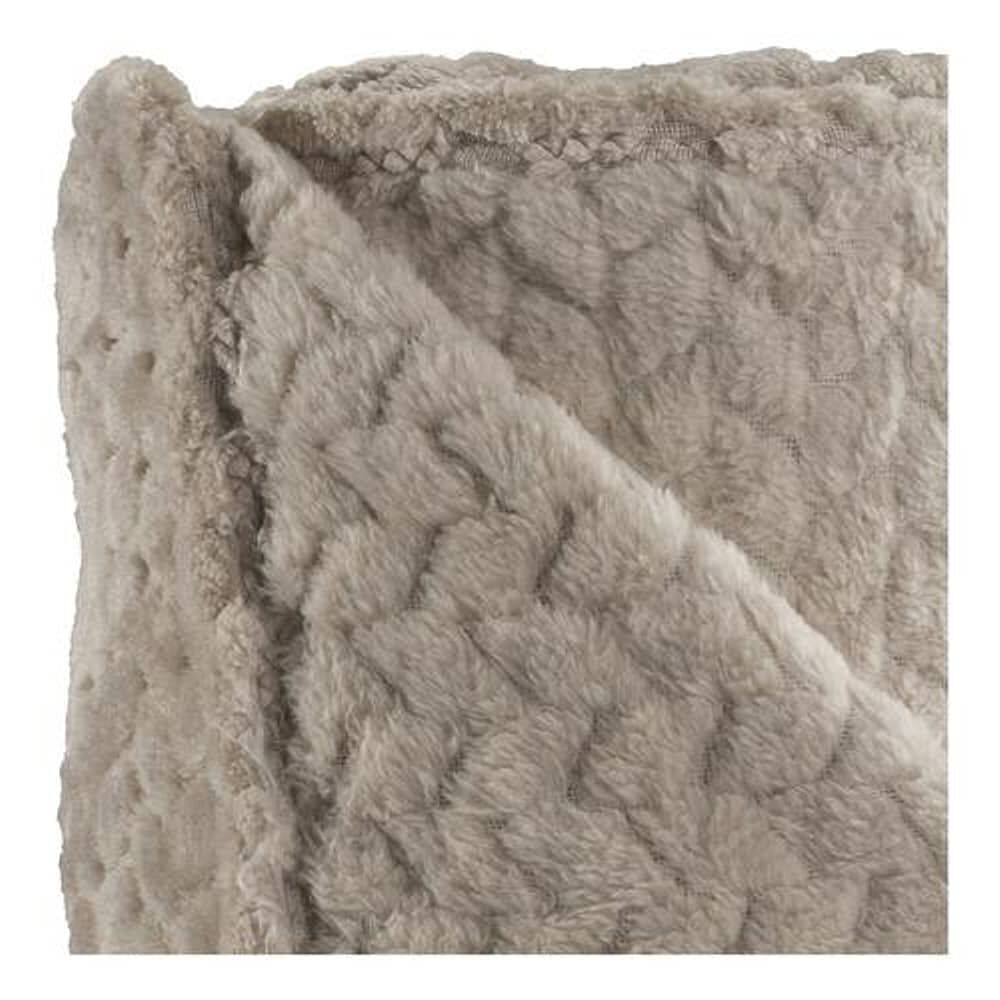 Frazada Andes Jacquard Flannel Beige 2 Plaza image number 3.0