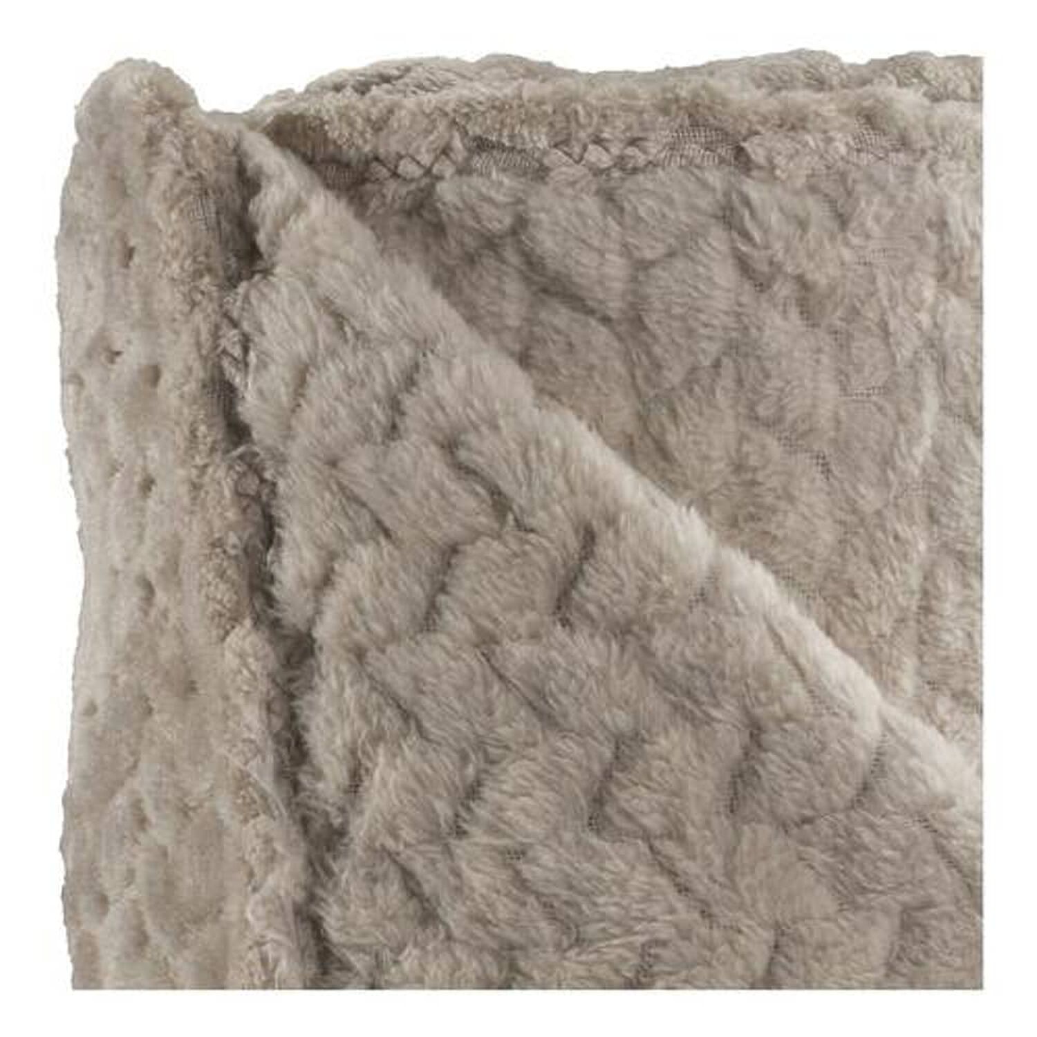 Frazada Andes Jacquard Flannel Beige 2 Plaza image number 3.0