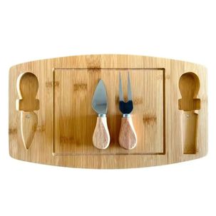 Tabla Bandeja Para Quesos De Bamb&uacute; 3 Piezas