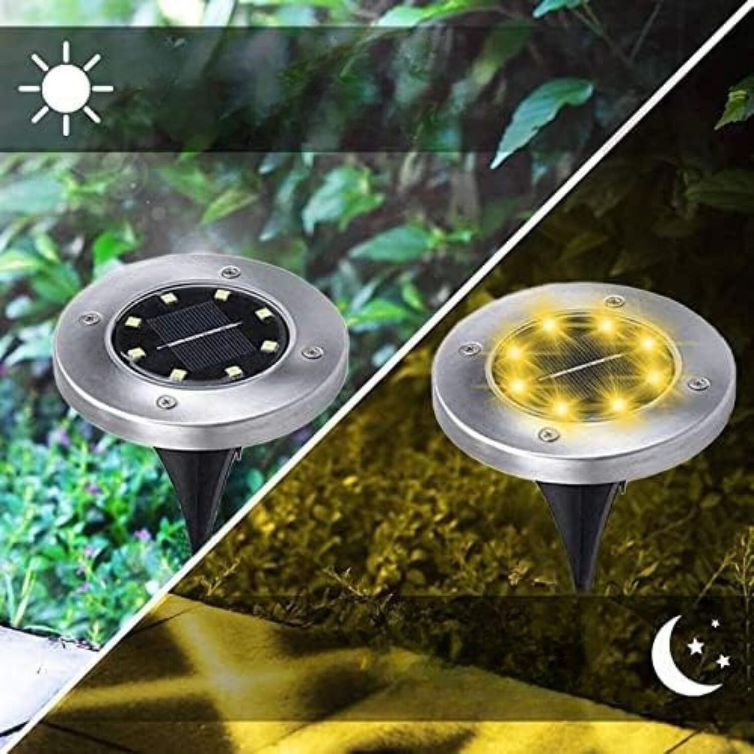 Set 6 Focos Led Carga Solar Para Jard&iacute;n Con Estaca image number 3.0