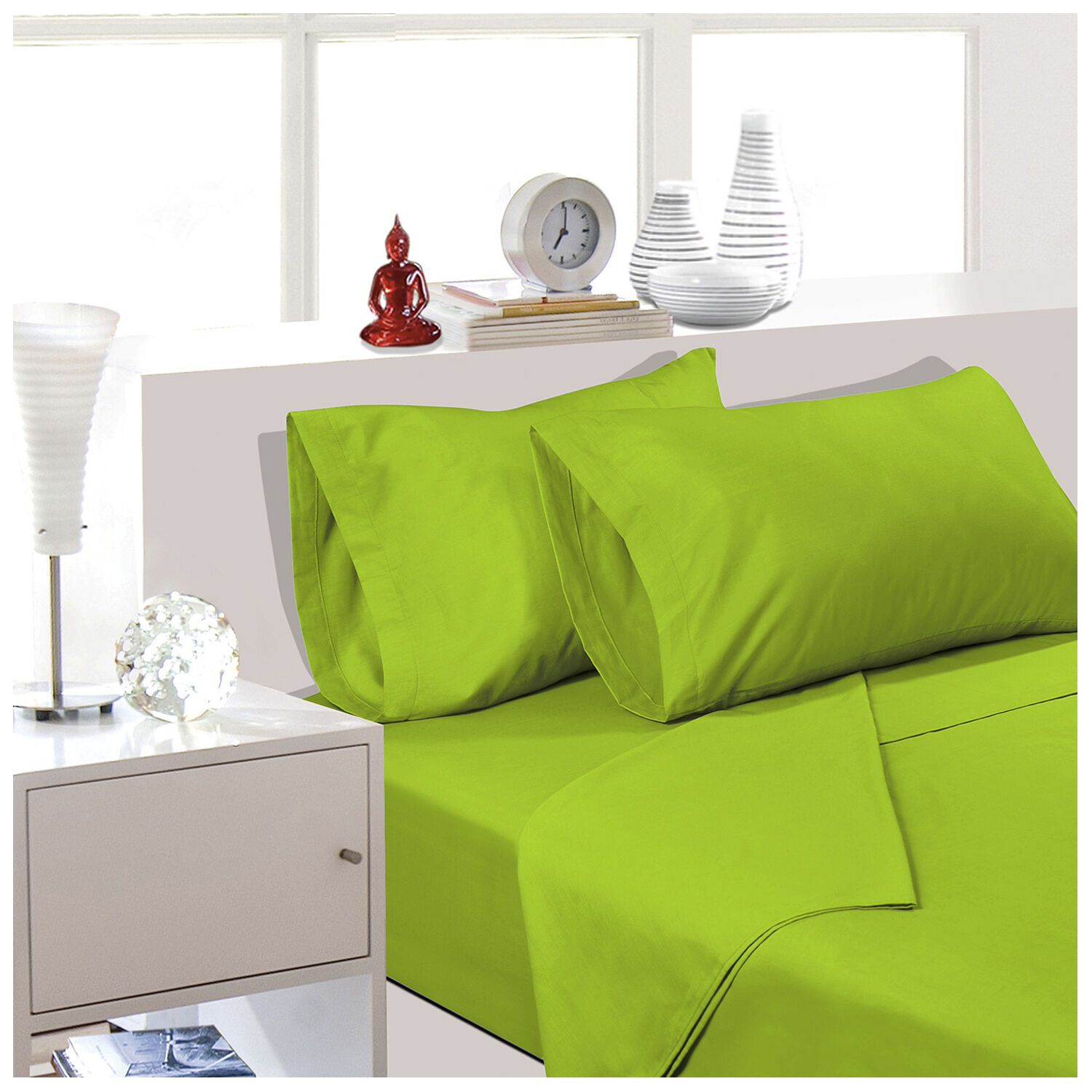 Sabana Unicolor Arthome King Color Verde 144 Hilos image number 0.0
