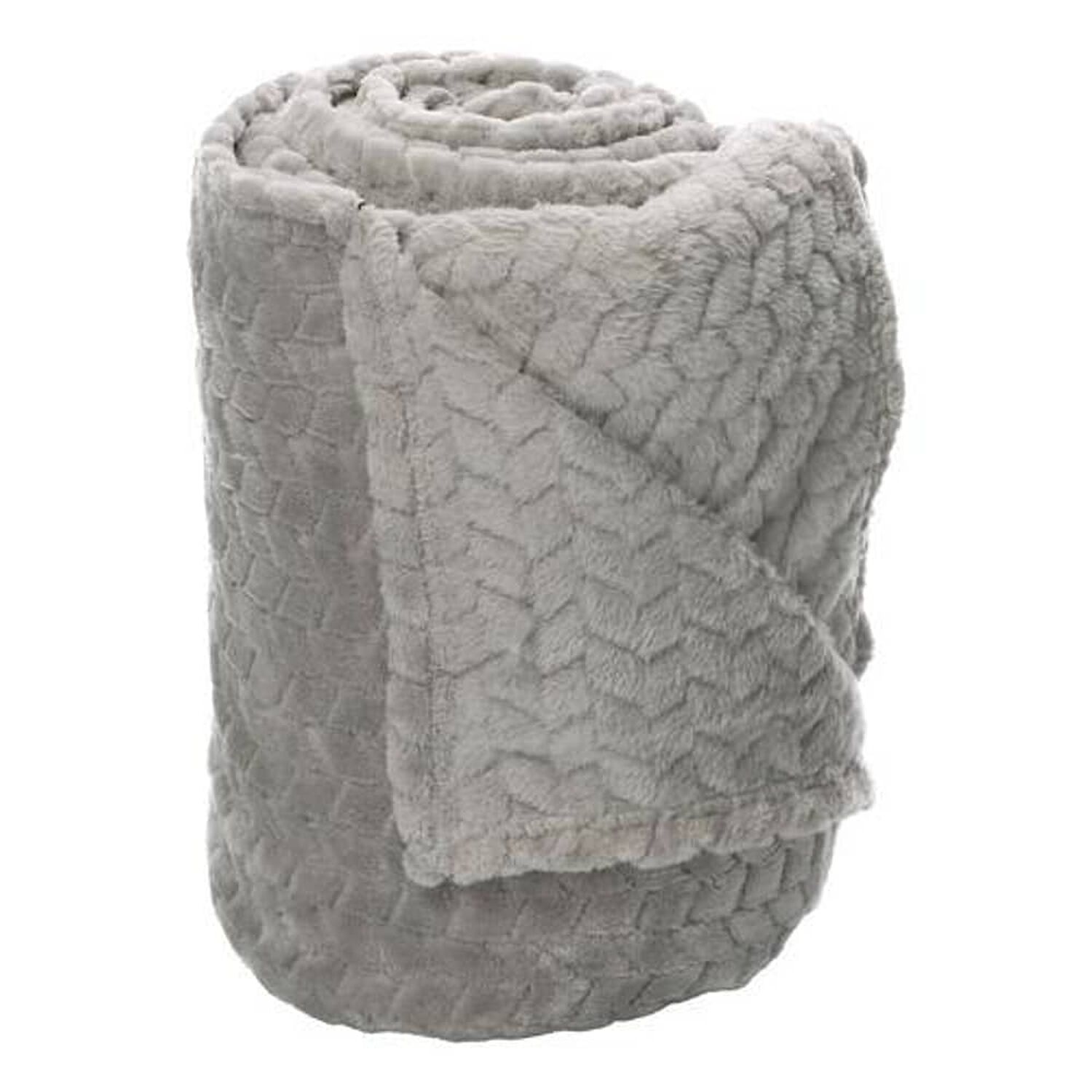 Frazada Andes Jacquard Flannel Gris 2 Plaza image number 1.0
