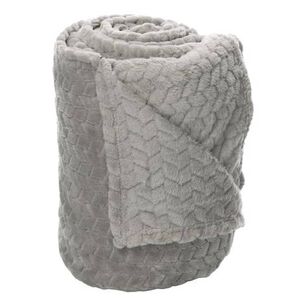 Frazada Andes Jacquard Flannel Gris 2 Plaza