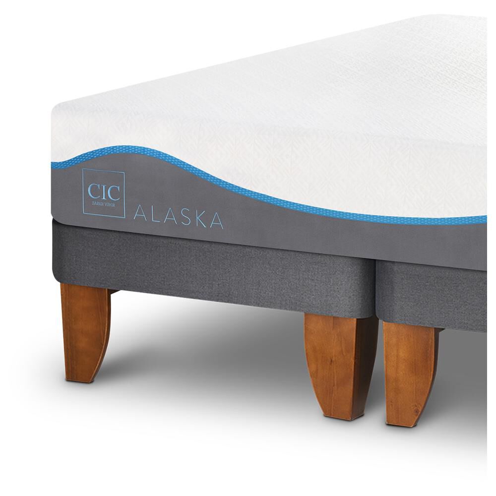 Cama Europea Cic Alaska / 2 Plazas / Base Dividida + Respaldo image number 4.0
