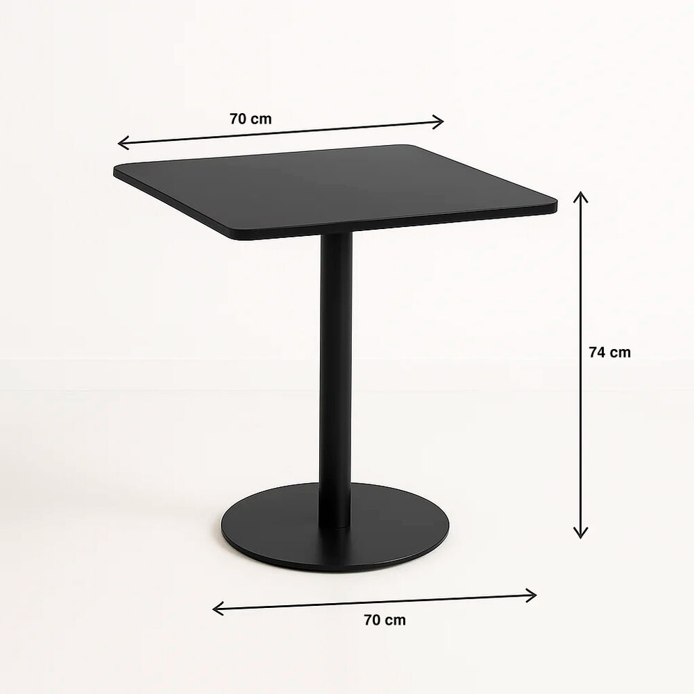 Mesa Restaurant 70x70 Tubo Metal Cubierta Mdf image number 7.0