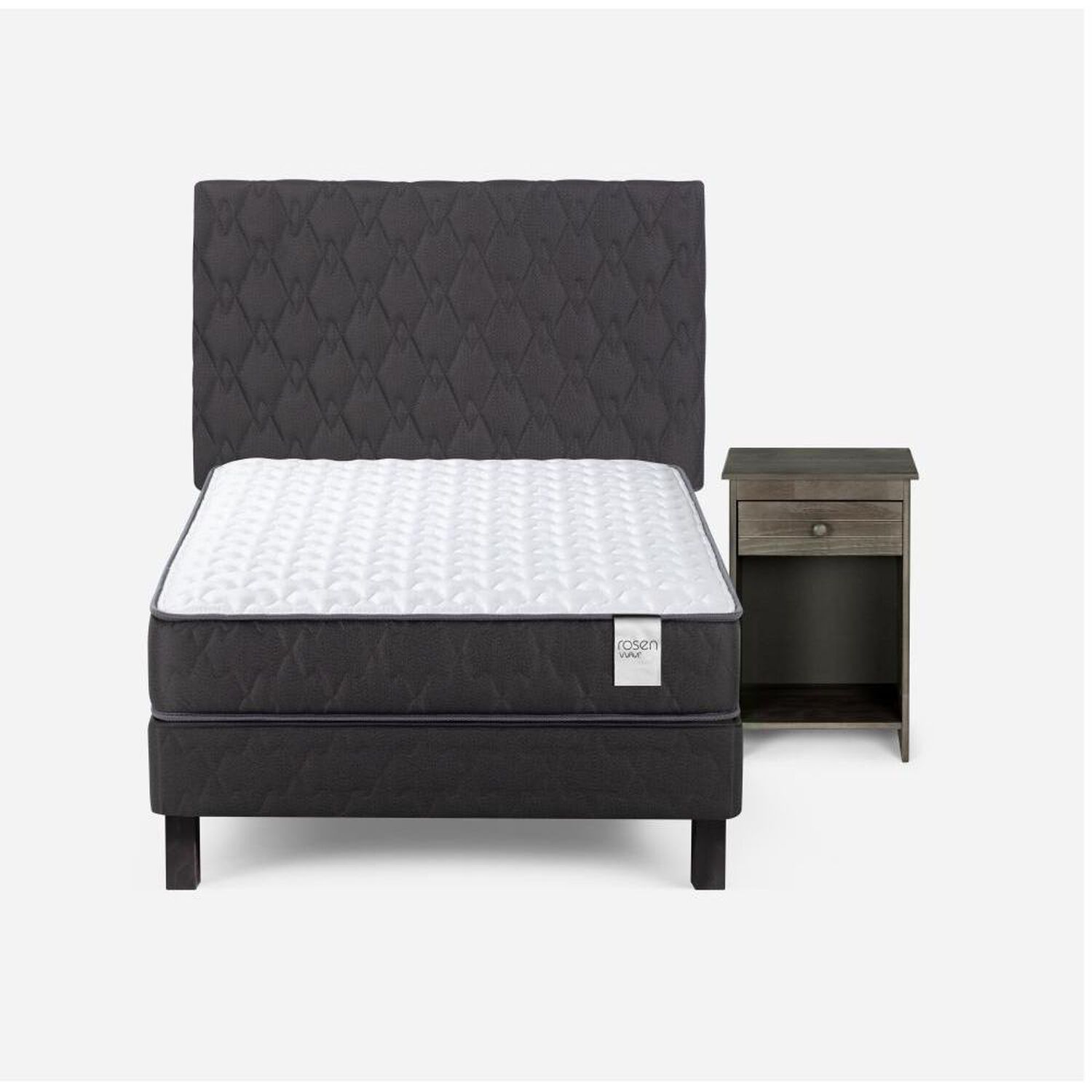 Cama Europea Rosen Wave / 1.5 Plazas / Base Normal + Set De Maderas image number 0.0