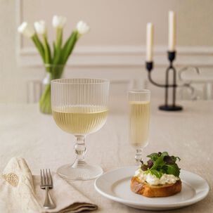 Set 24 Copas Talladas Lisa Allegra Vidrio Transparente