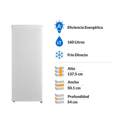 Freezer Vertical Midea MFV-1600B208FN / Frío Directo / 160 Litros / A+