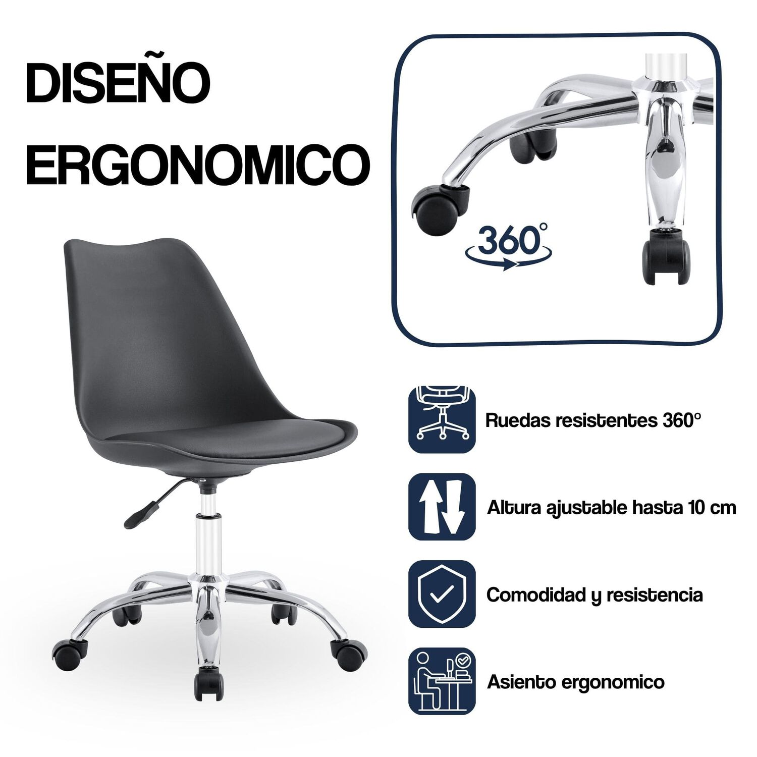 Silla De Oficina Ergon&oacute;mica Shanghai Altura Ajustable image number 2.0