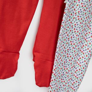 Pack Pantalones Blanco Rojo Flores Algodón Peruano