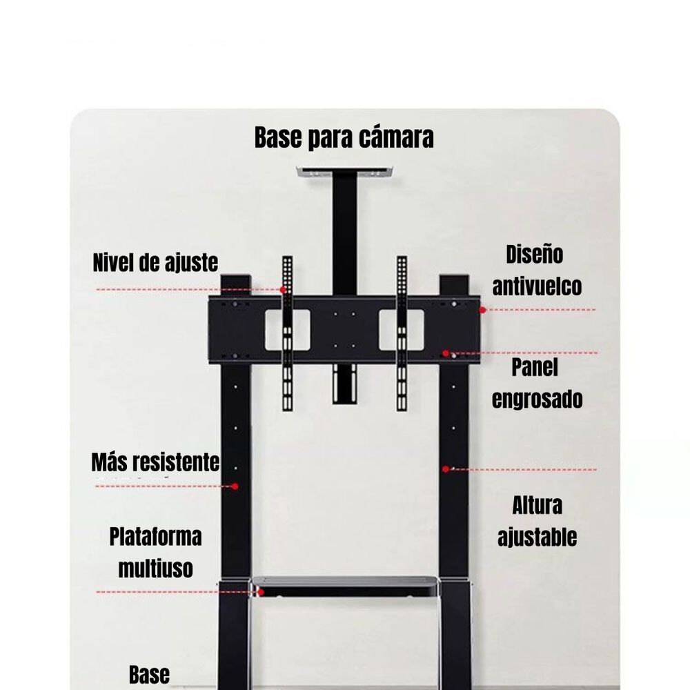 Soporte Tv Rack Pedestal 32”-75” Con Ruedas By Lubabycas image number 4.0