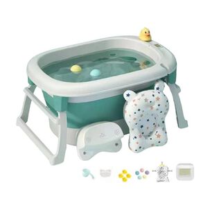 Ba&ntilde;era Con Cojin Term&oacute;metro Y M&aacute;s Accesorios Verde Lubabycas