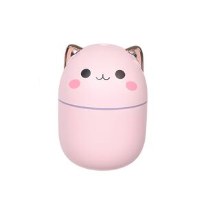 Humidificador Dise&ntilde;o De Gato Color Rosa Luz Led Hogar