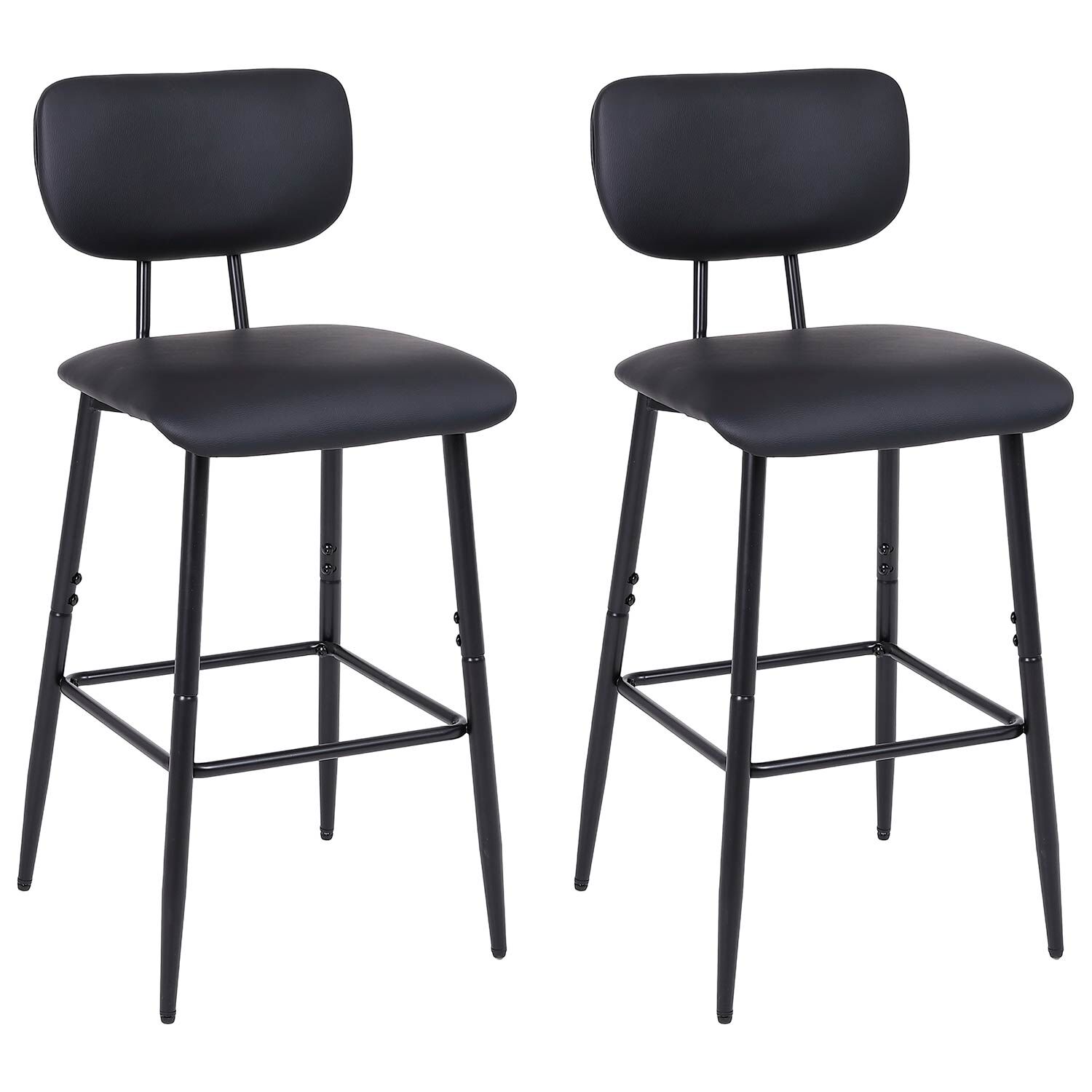 Pack 2 Pisos De Bar De Cocina Mid-century Con Respaldo Negro image number 0.0