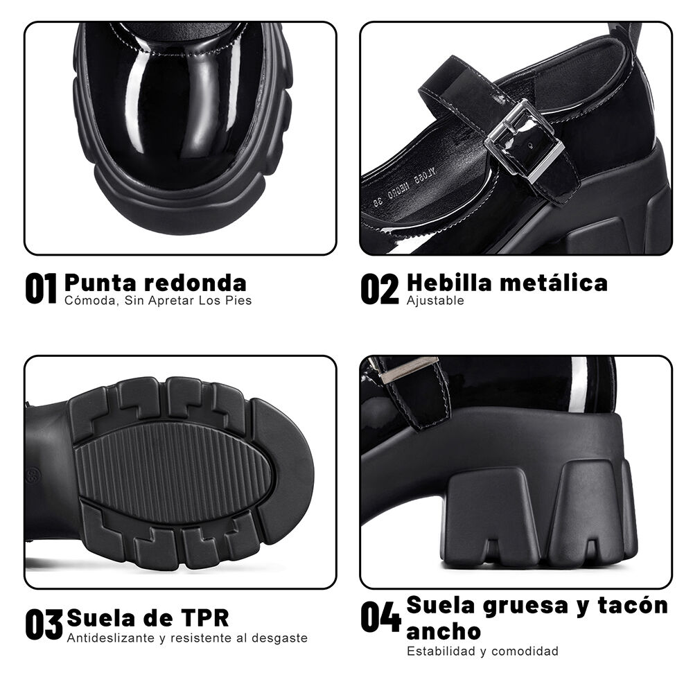 Zapato Mary Jane Tipo Escolar Plataforma Mujer Weide Yl055 image number 11.0