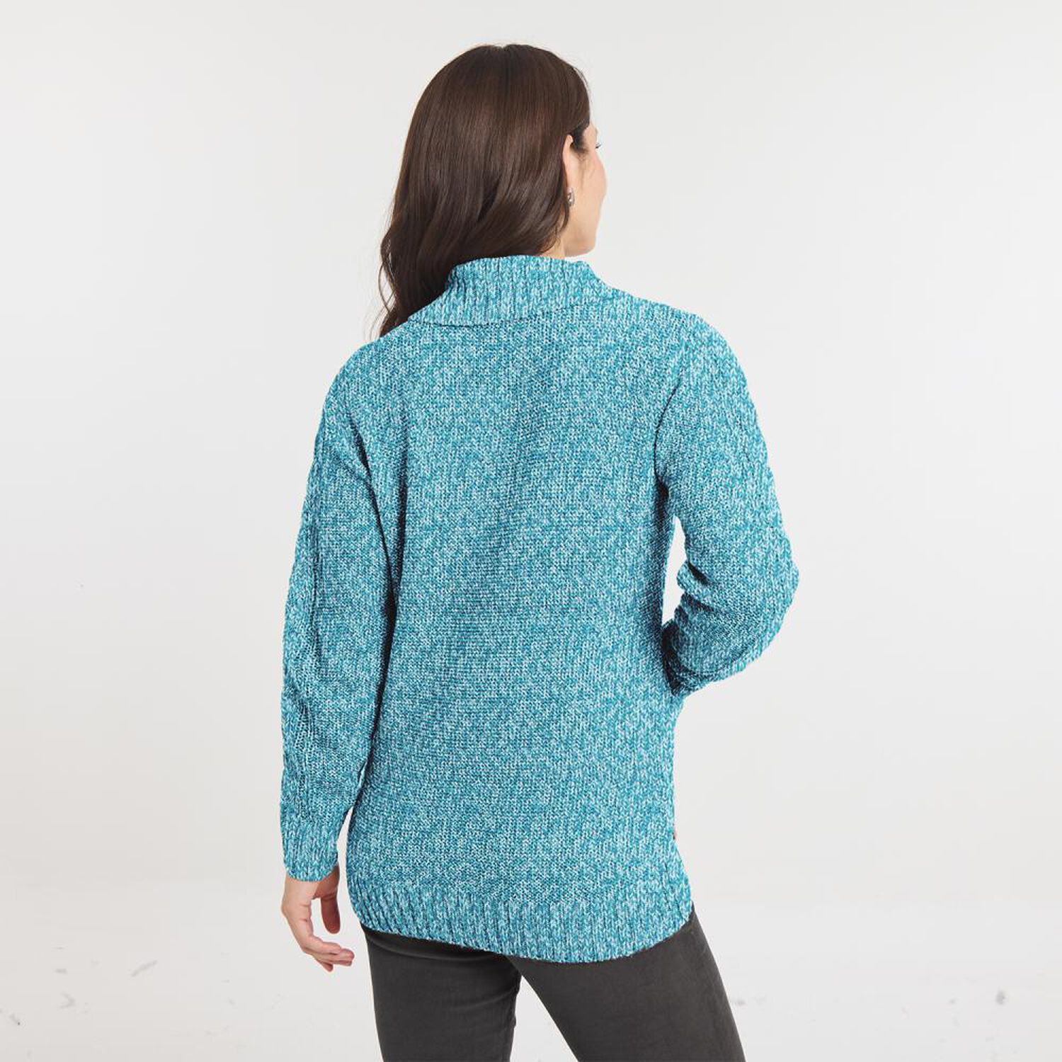 Sweater Abotonado Melange Cuello Camisero Mujer Geeps image number 1.0