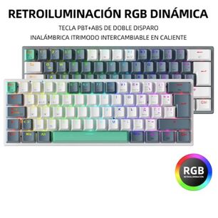 Teclado Mec&aacute;nico Bluetooth Espa&ntilde;ol 60% Gamer K500-b61