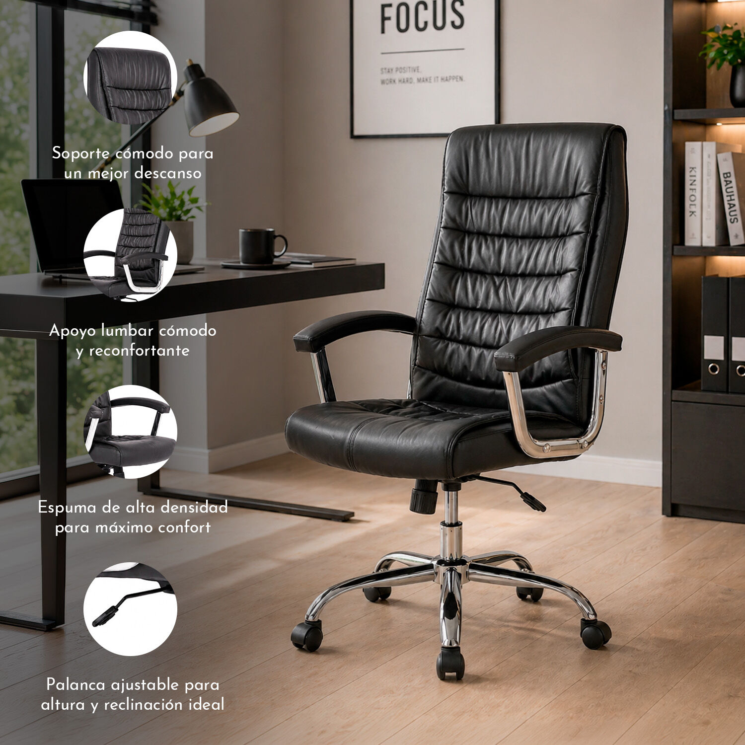 Silla De Oficina Autonomy Max - Negro image number 4.0