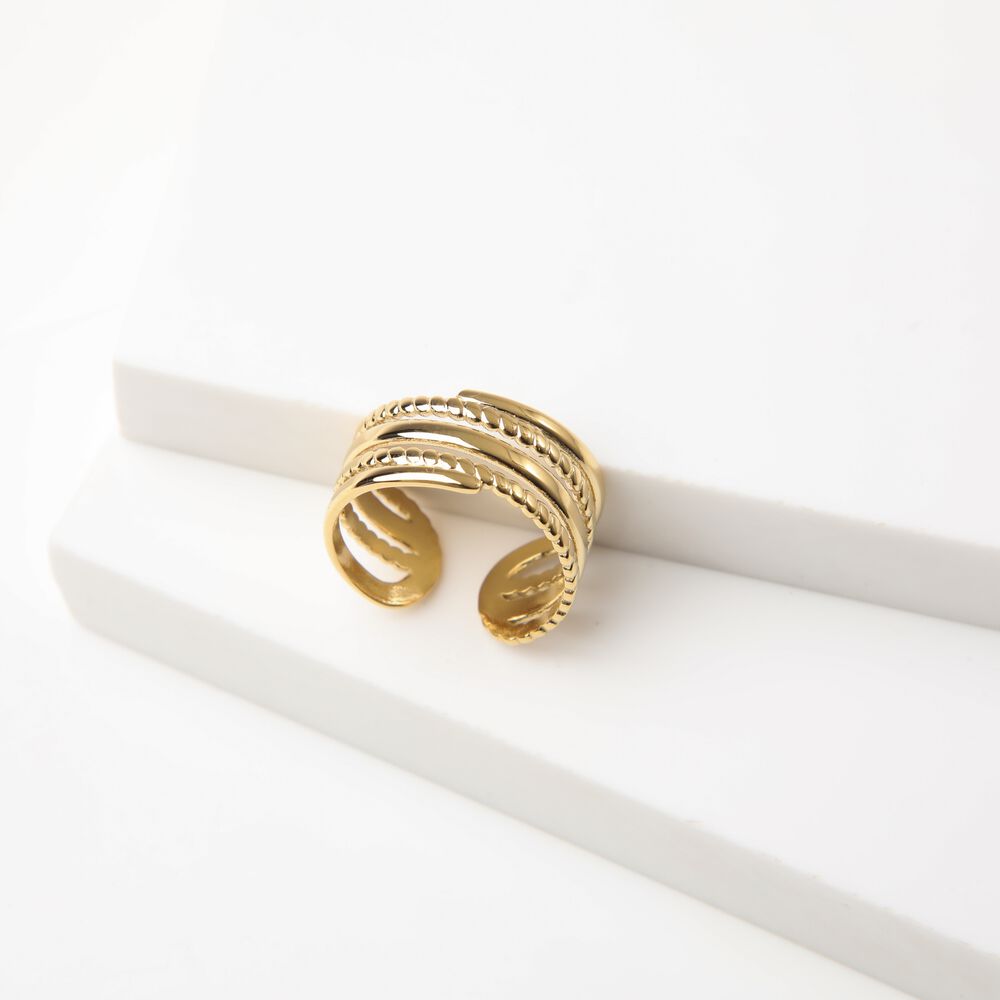 Anillo 19v69 Dorado Mujer Str206 image number 0.0