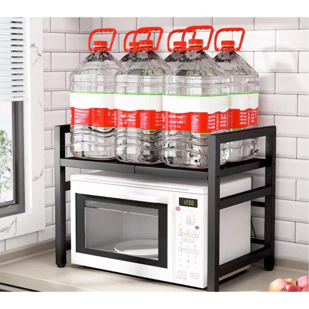 Estante Repisa Rack Extendible Microondas Cocina Gancho Negro image number 4.0