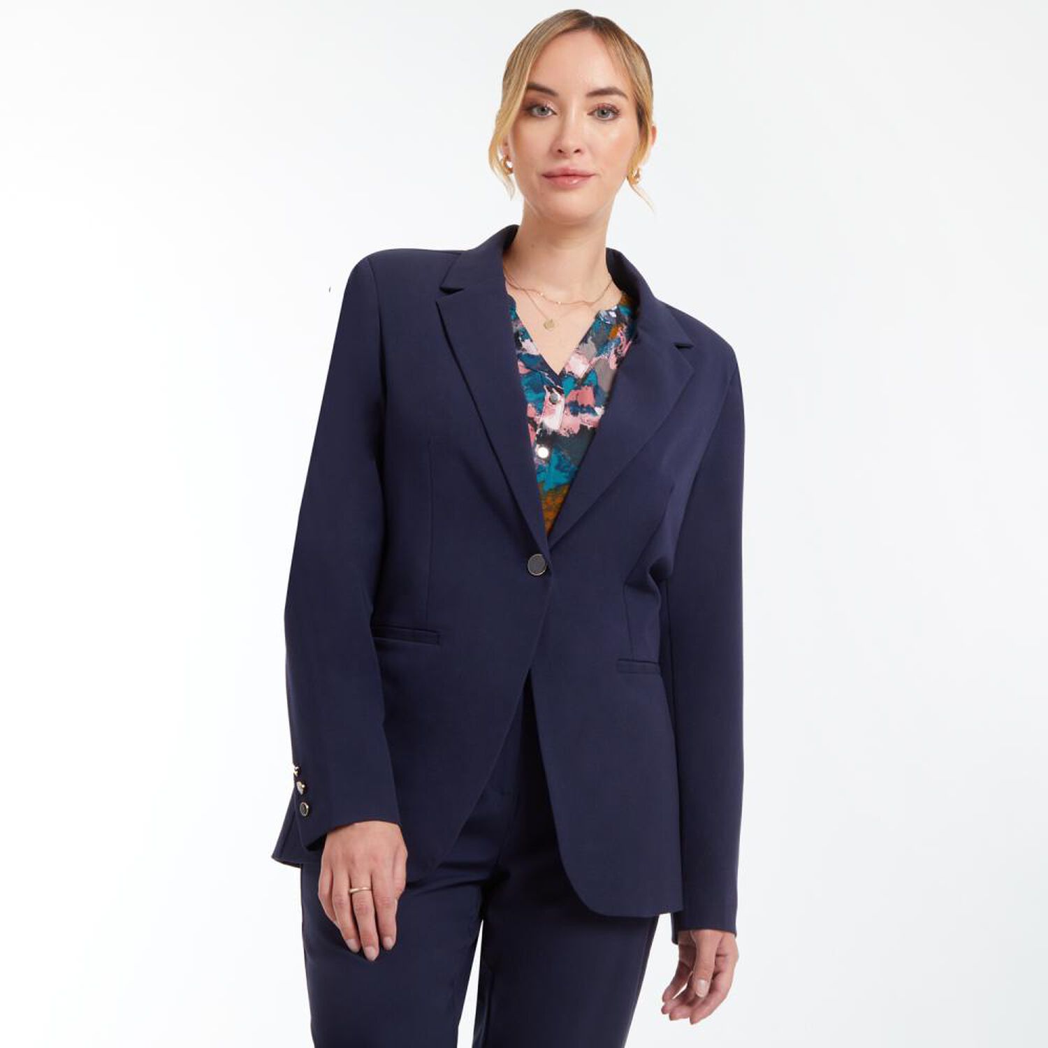 Blazer B&aacute;sico Liso Regular Mujer Lesage image number 0.0