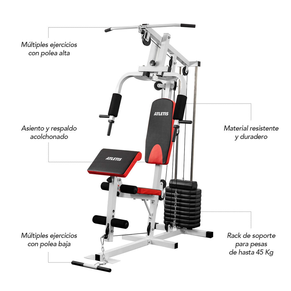Home Gym Multifuncional Atletis Tf-7001 Gris image number 2.0