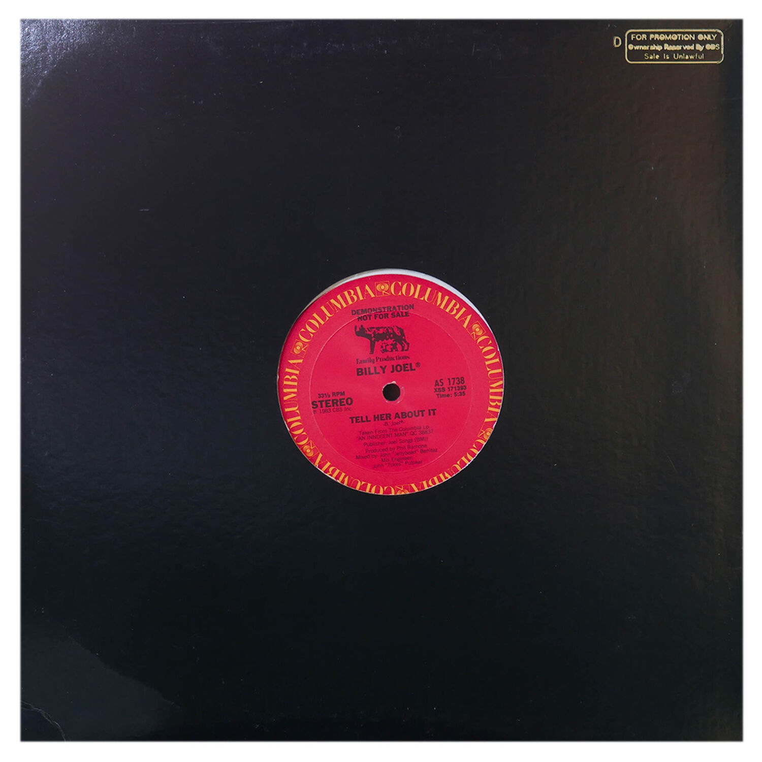Billy Joel - Tell Her About It (promo) | 12" Maxi Single Usado image number 1.0