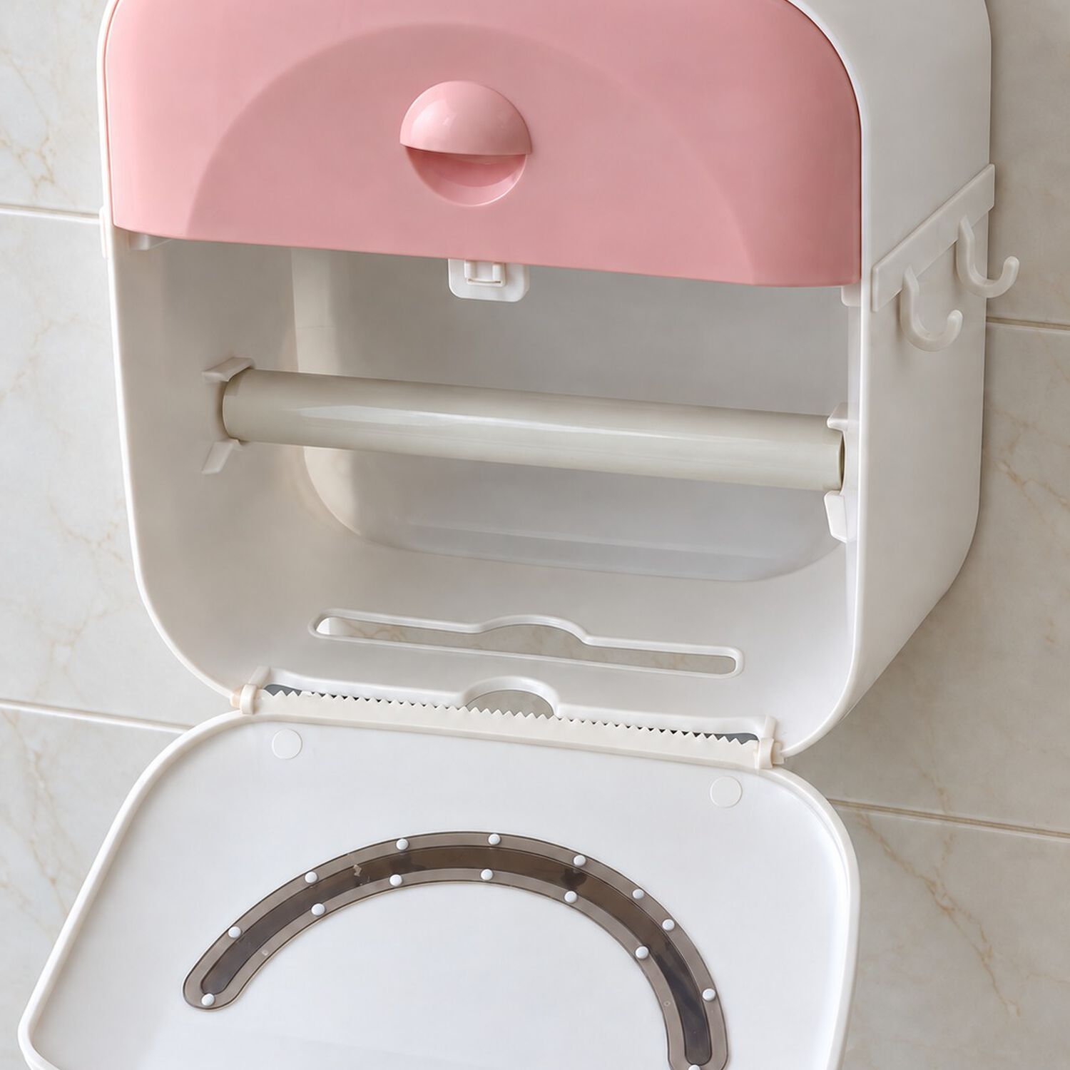 Dispensador De Confort Porta Papel Higi&eacute;nico Con Caj&oacute;n Superior Y Soporte Para Rollo Rosa image number 5.0