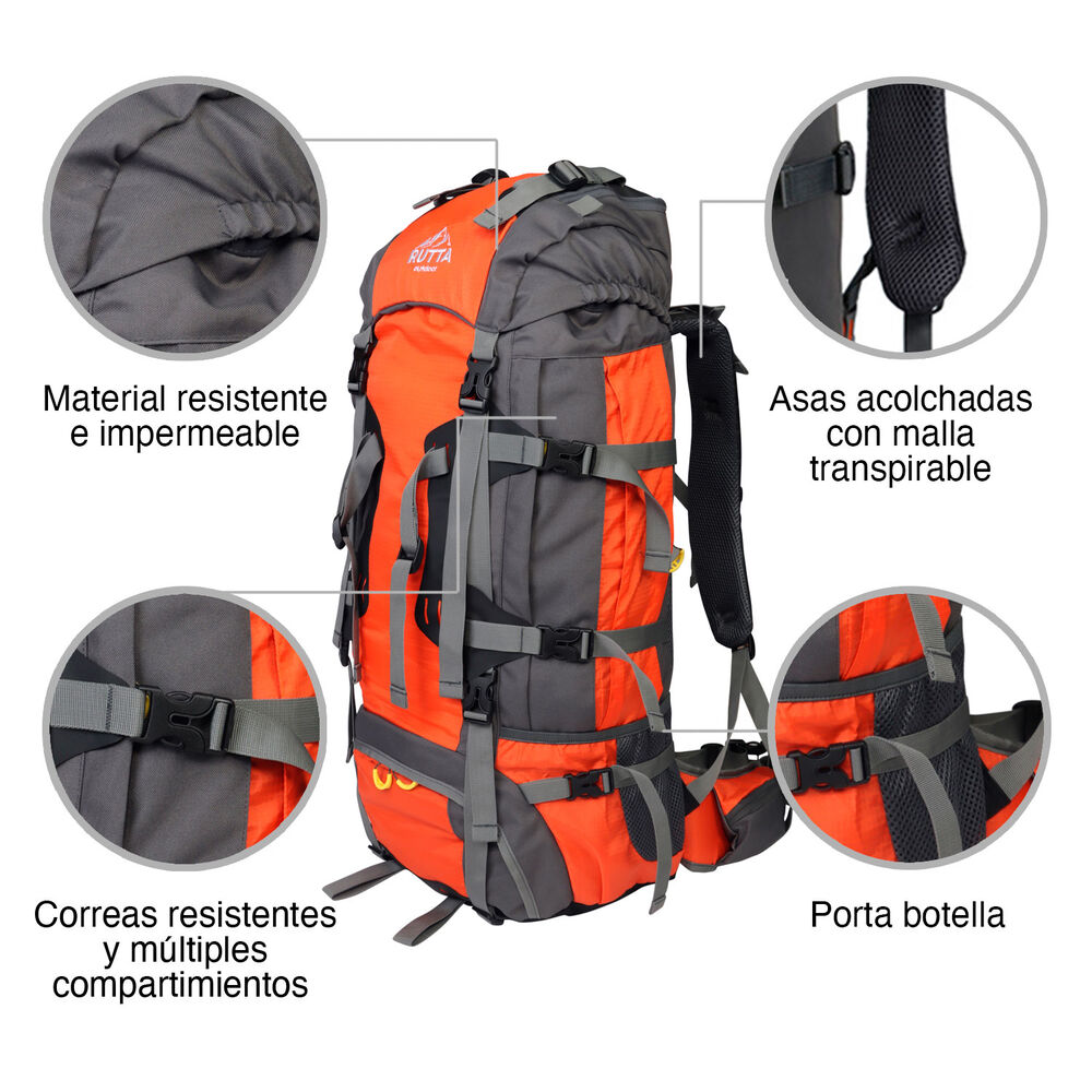 Mochila Camping 80l Naranjo image number 3.0