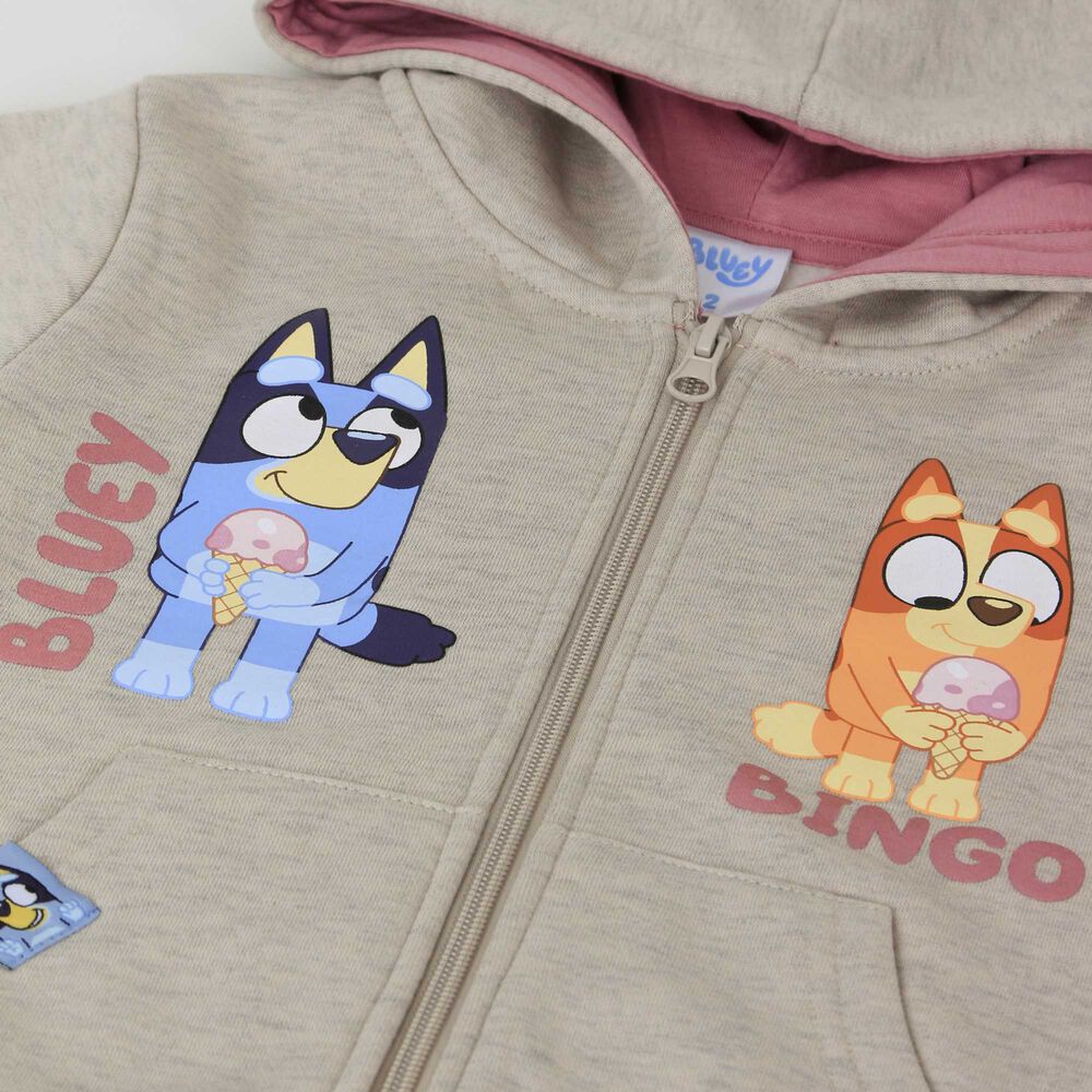 Poler&oacute;n Con Cierre Ni&ntilde;a Beige Bingo & Bluey image number 2.0