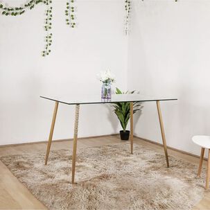 Comedor Rubi Vidrio 120x80cm + 4 Sillas Eames