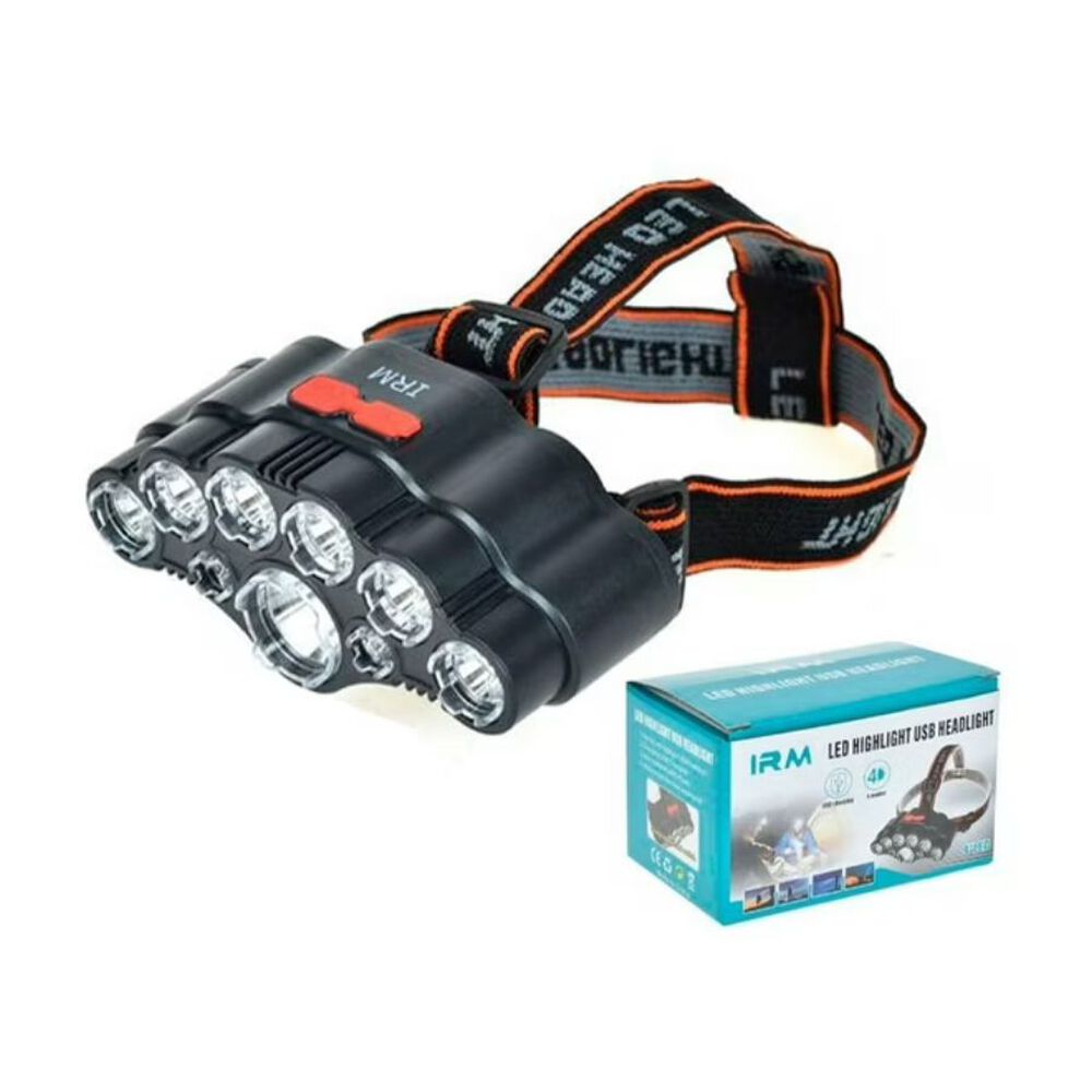 Linterna Foco Minero Recargable Usb 8 Focos Para Camping image number 1.0
