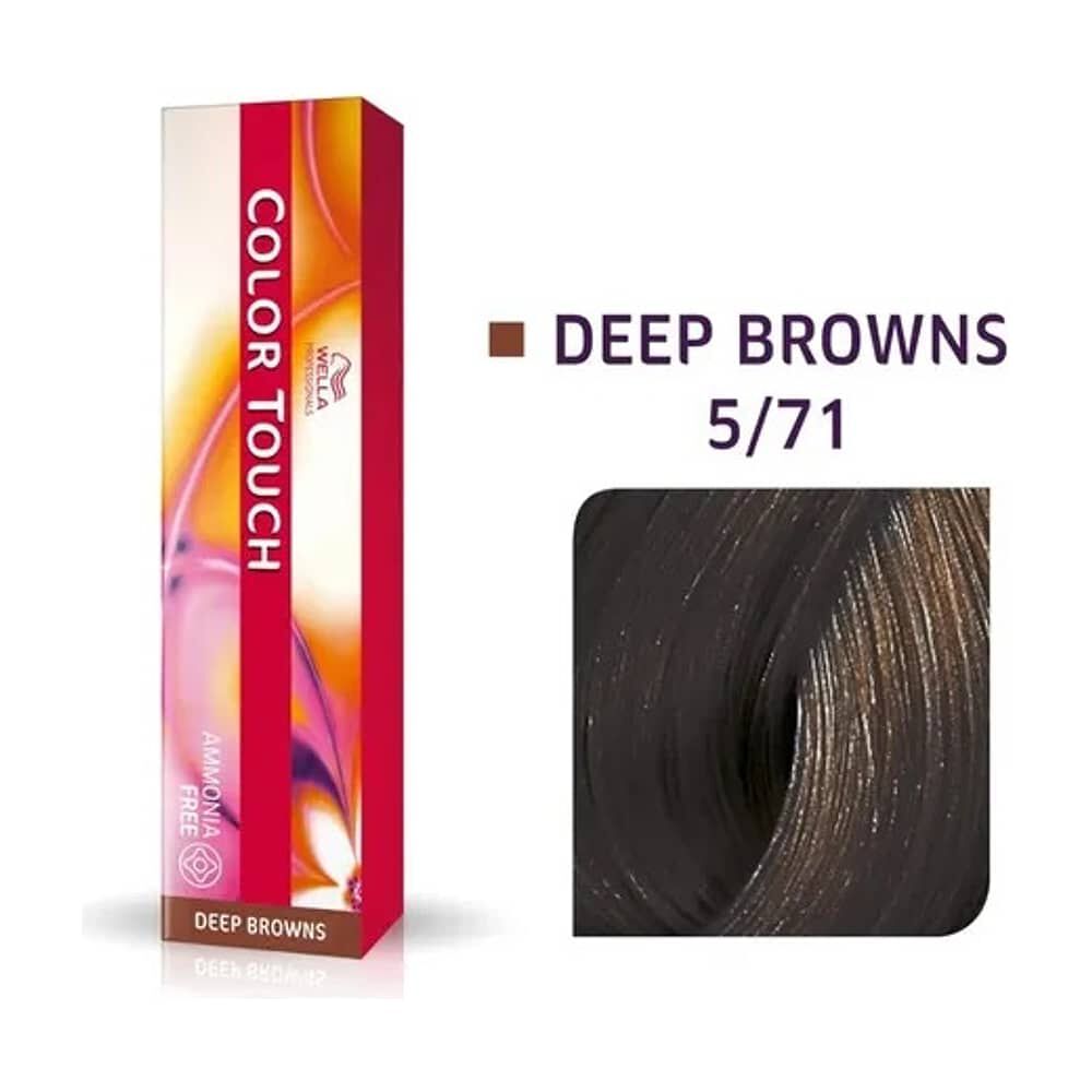Tinte Para Cabello Wella Color Touch 5/71 Casta&ntilde;o Claro Marron Ceniza 60ml image number 0.0