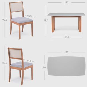 Juego De Comedor Roca Eva / 6 Sillas