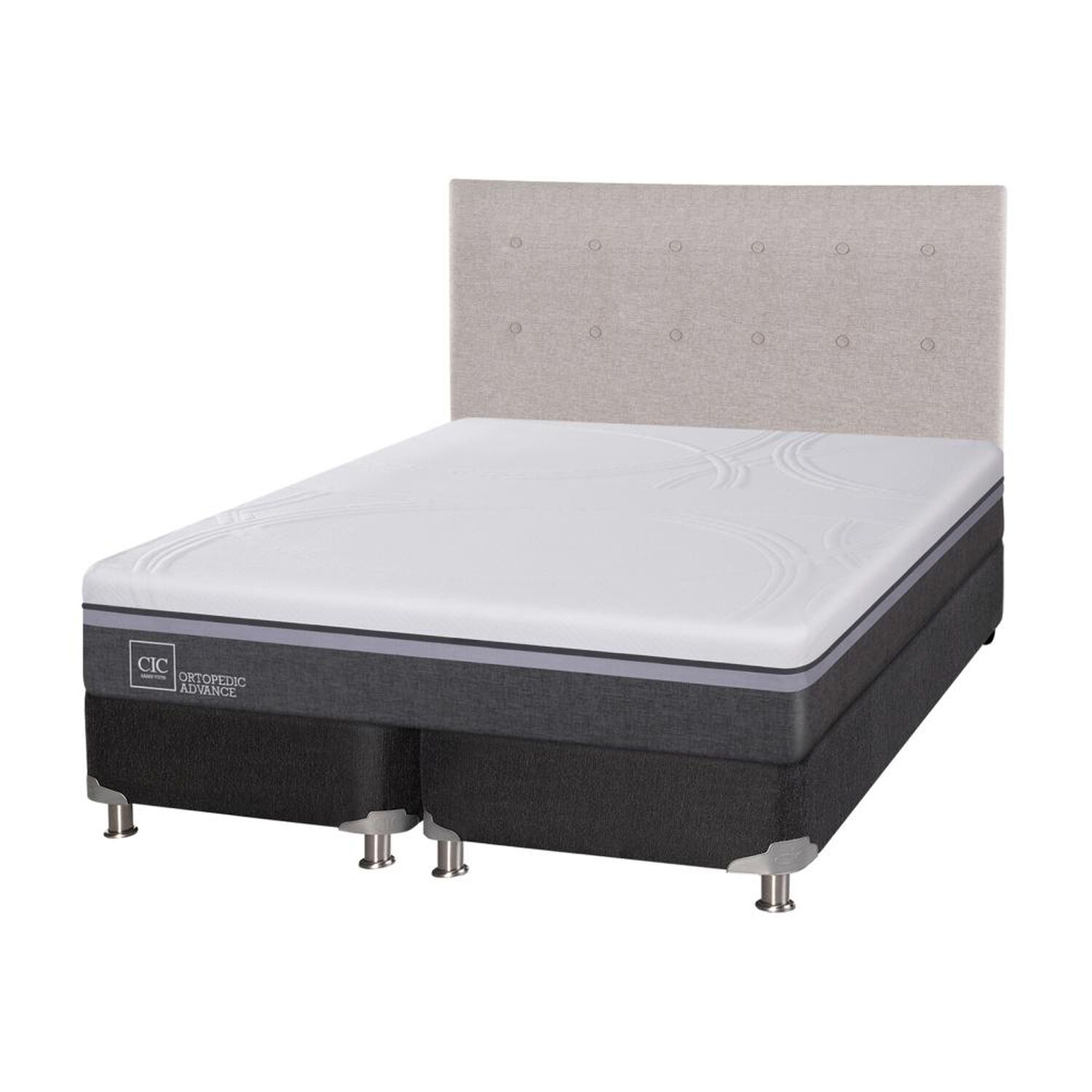 Box Spring Cic Ortopedic / 2 Plazas / Base Dividida + Respaldo image number 1.0