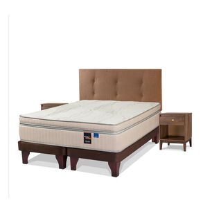 Cama Europea Flex M&aacute;ximo Cobre / 2 Plazas / Base Dividida + Set De Maderas