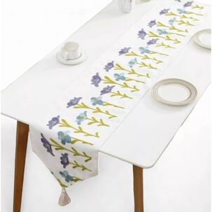 Camino De Mesa Bordado Medida 32x180cm Poliester Corredor Flores